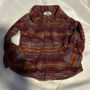 Old Navy long sleeve button down Size 2T shirt with retro stripe pattern vibes